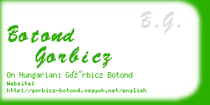 botond gorbicz business card